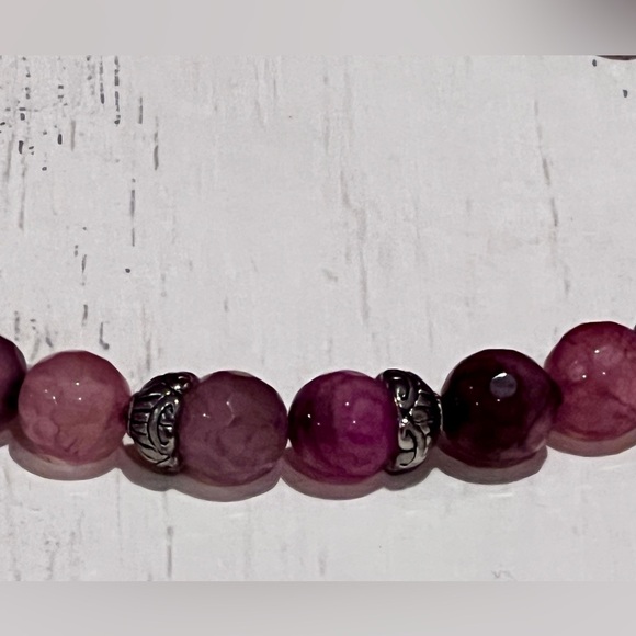 Berry Agate Handmade Beaded Ankle Bracelet - Picture 5 of 6